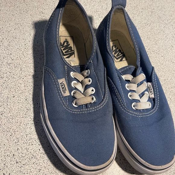 Vans slip on blue shoes size 2 - Picture 2 of 6
